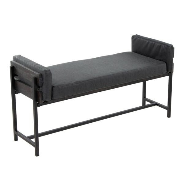 Kari - Farmhouse Bench - Black / Gray / Black
