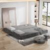 Convertible Couch Bed With 2 Pillows, 3 Seat Folding Floor Couch & King Size Bed Mattress, Diy Combination - Gray - Image 8