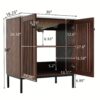 30" Vintage Bathroom Vanity With Ceramic Sink, Modern Bathroom Vanity Cabinet With 2 Soft Close Doors, Equpiied With 4 Sturdy Iron Legs - Antique Dark Brown - Image 3
