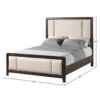 Queen Upholstered Headboard & Footboard With Traditional Styling - Beige - Image 6