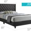 Full Upholstered Bed Transitional - Black - Image 9