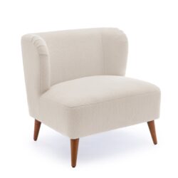 Veda - Accent Chair With Wrap Around Back Boucle - White