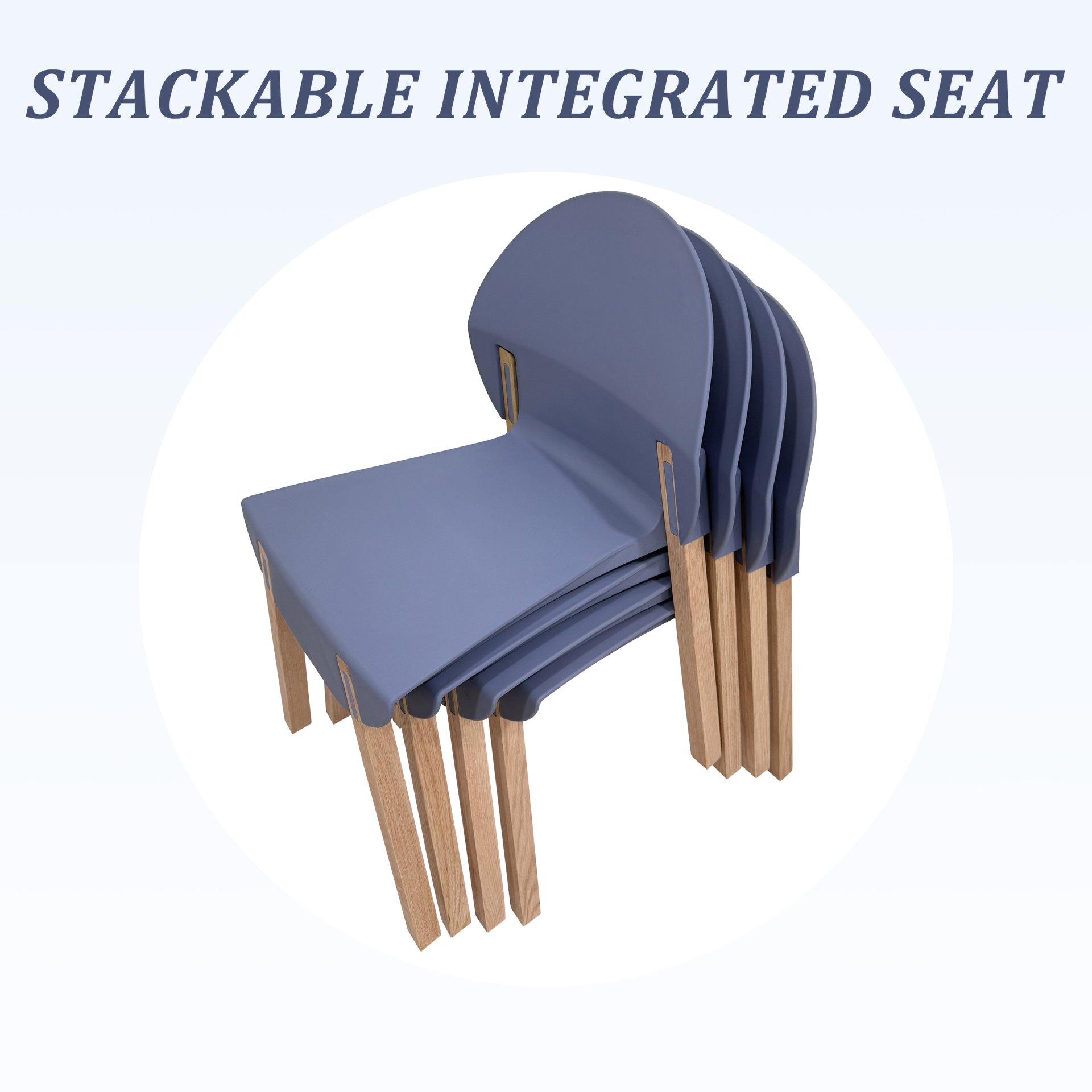 4 Piece Set Of Single Chairs With Table - Grey / Blue / White - Image 9