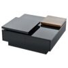 Movable Top Coffee Table, Modern Square Wood Coffee Table With High Gloss Finish, 4 Hidden Storage Drawers For Living Room - Black - Image 16