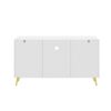 Modern TV Stand For TVs Up To 55", Entertainment Center Media Console, Adjustable Shelf, Metal Legs, Handles And Anti-Tip Device For Living Room - White - Image 21