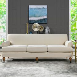 Alana Lawson - Three Cushion Tightback Sofa - Light Beige