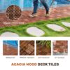 Acacia Wood Interlocking Deck Tiles Checker Pattern For Outdoor Flooring - Brown - Image 30