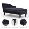 Velvet Chaise Lounge, Button Tufted Right Arm Facing Lounge Chair With Nailhead Trim For Living Room - Black - Image 19