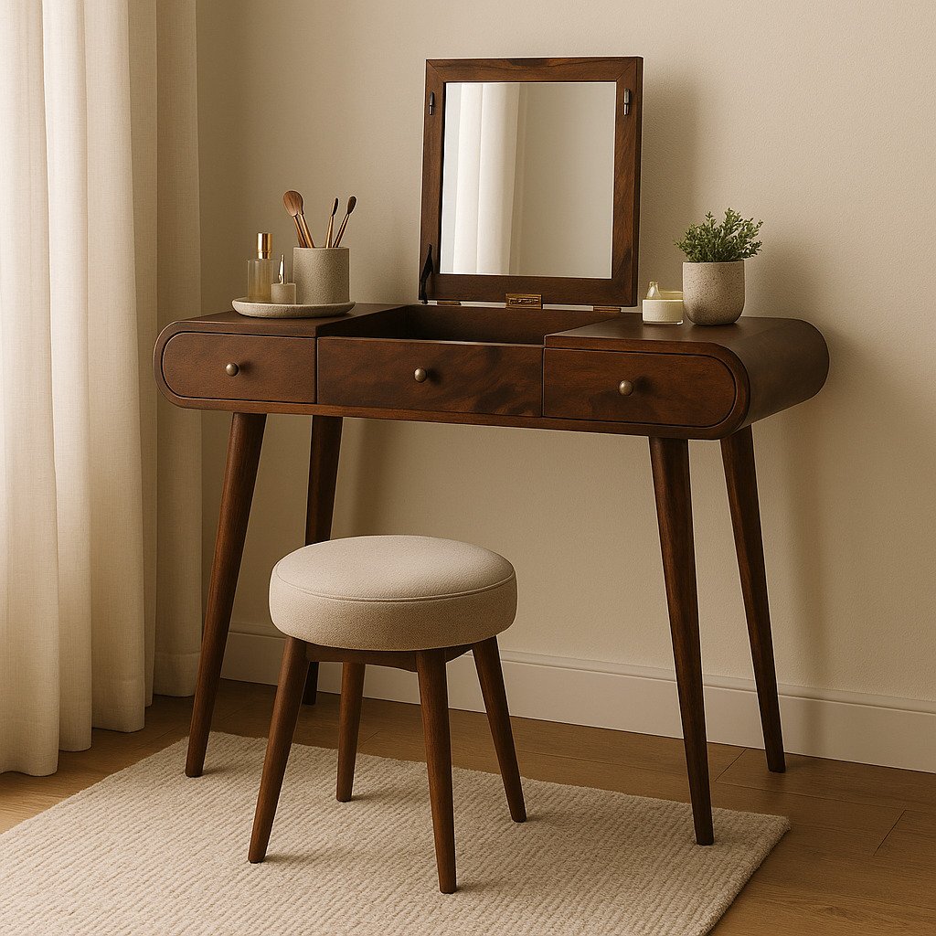 Mirror Dressing Table - Chestnut - Image 6