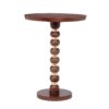 Modern Mango Wood Round End Table With Gold Accents, Solid Wood - Honey - Image 5