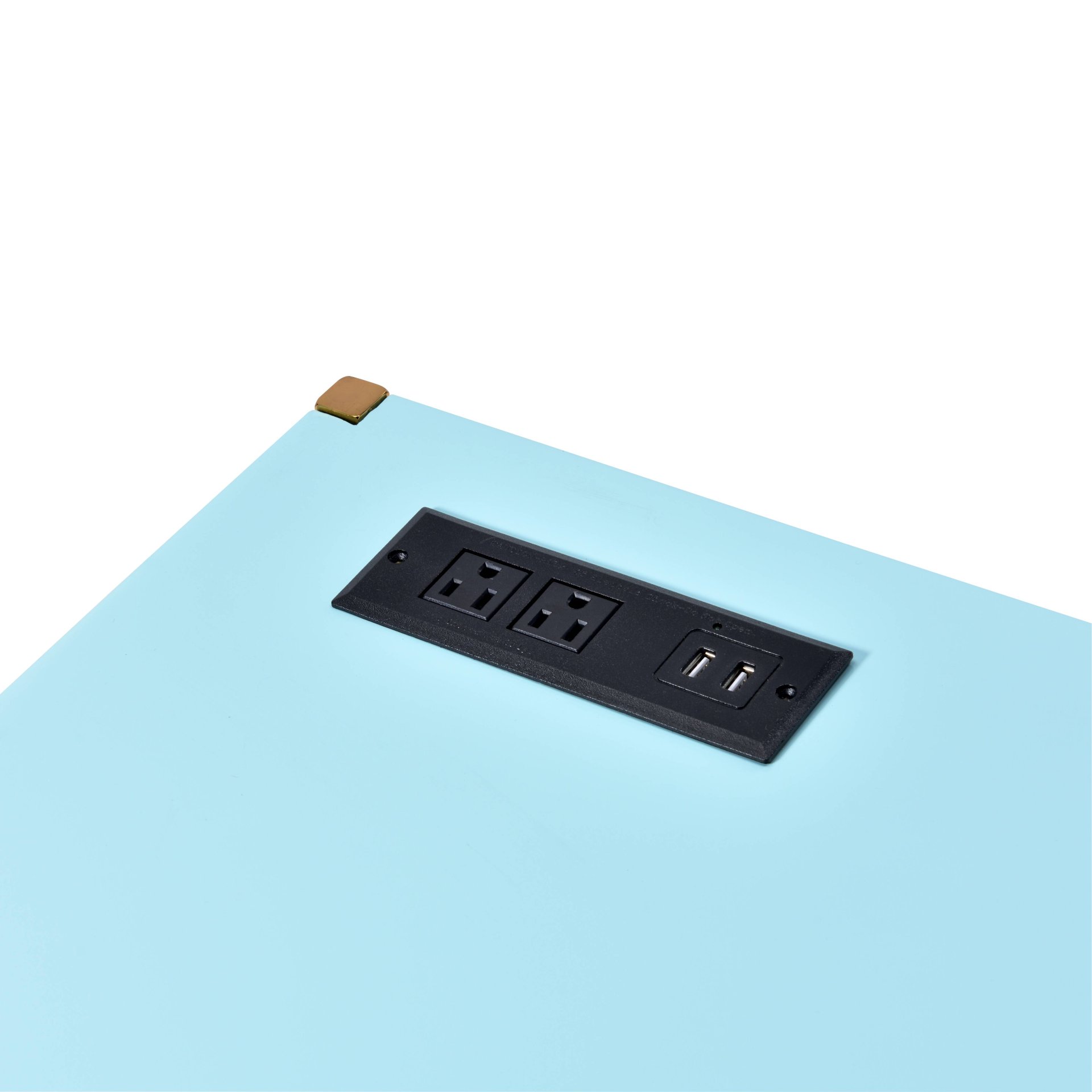 Midriaks - Writing Desk With USB - Gold / Light Blue - Image 4