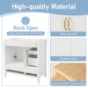 Elegant Freestanding Bathroom Vanity With Sink, Soft Closing Cabinet & Drawers - White - Image 8