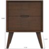 Alexandra - Night Stand With 2 Drawers - Walnut Brown - Image 13