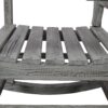 Wooden Oversized Porch Rocker Chair With Wide Seat And Tall Backrest, High Back Smooth Rocking Chairs For Outdoor & Indoor - Light Gray - Image 13