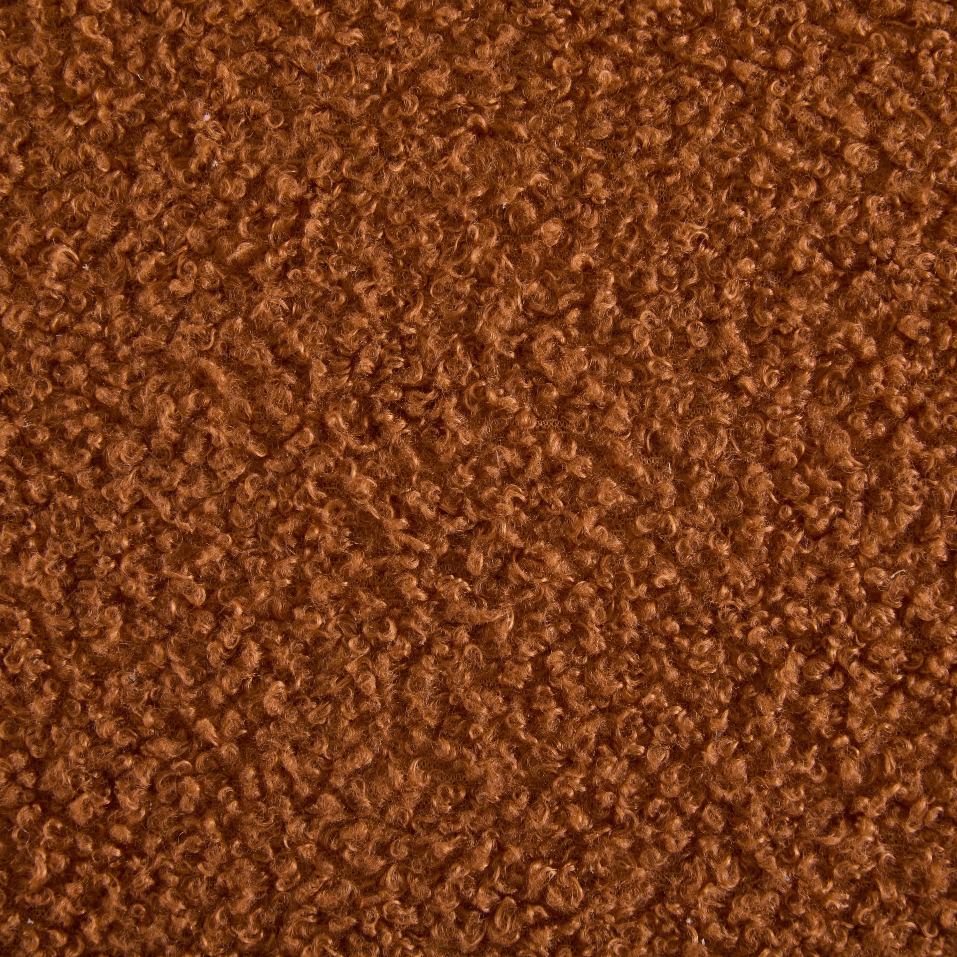 Modern Boucle Lounge Chair With Solid Wood Frame - Orange - Image 10