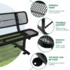Outdoor Bench With Backrest - Black - Image 5