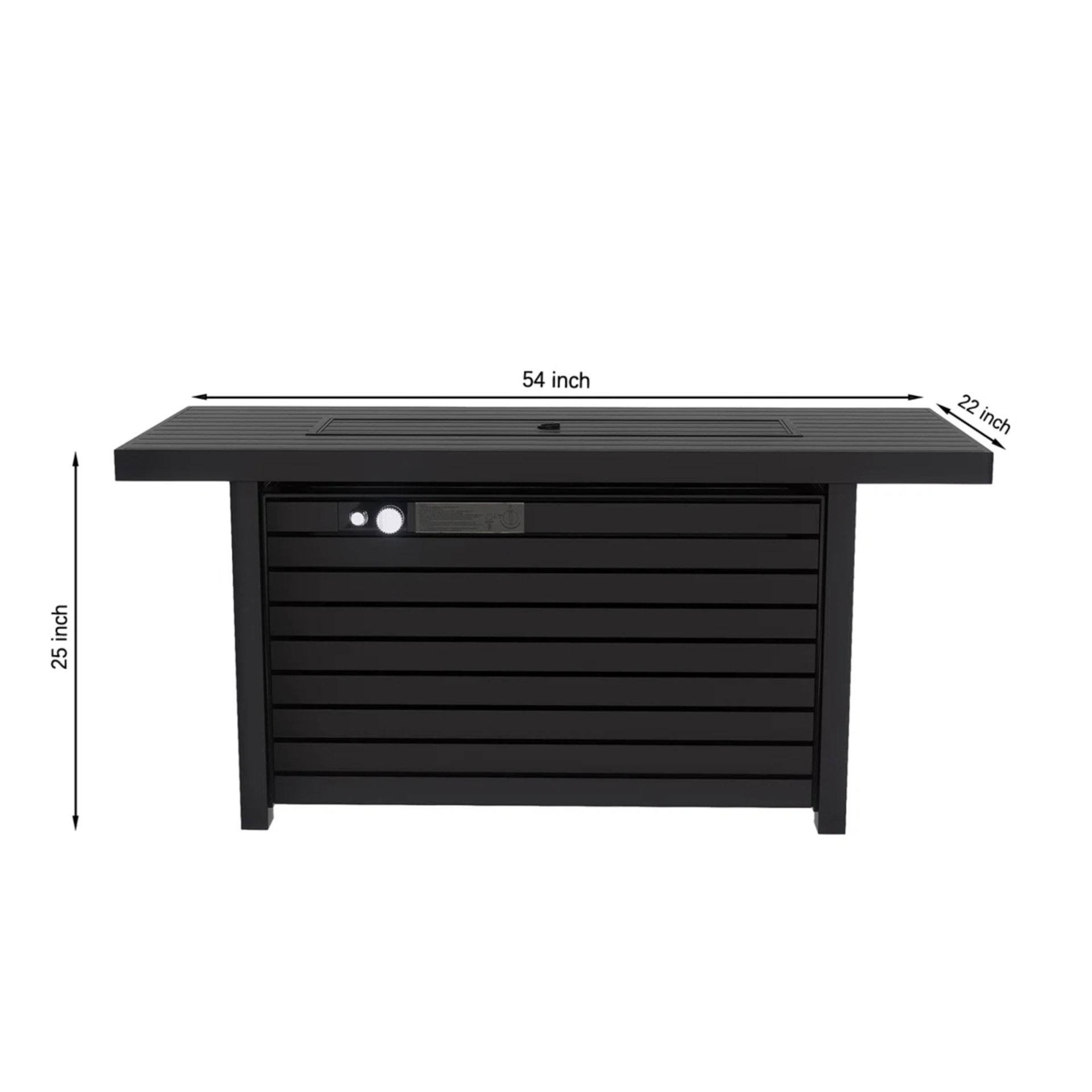 Outdoor Fire Pit Table & Lid - Black - Image 3
