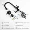 3 In 1 Kitchen Faucet With Press Type Glass Rinser, High Arc Pull Down Sprayer, 3 Function Spray Mode - Matte Black - Image 9