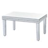Fashionable Modern Glass Mirrored Coffee Table Cocktail Table With Crystal Design And Adjustable Height Legs - Silver - Image 9