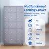 15 Door Lockers With Lock For Storage In Home, Gym, Office, And School - Gray - Image 8