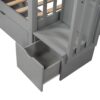 Full Over Full Bunk Bed With Shelves And 6 Storage Drawers - Gray - Image 4