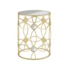 Modern Side Table With Mirror Top And Metal Frame - Gold / Clear - Image 14
