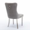 Nikki - Modern, High-End Tufted Solid Wood Contemporary Velvet Upholstered Dining Chair With Chrome Stainless Steel Plating Legs, Nailhead Trim (Set of 2) - Gray / Chrome - Image 5