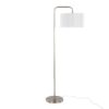 Puck - Contemporary Floor Lamp - Nickel / White - Image 3