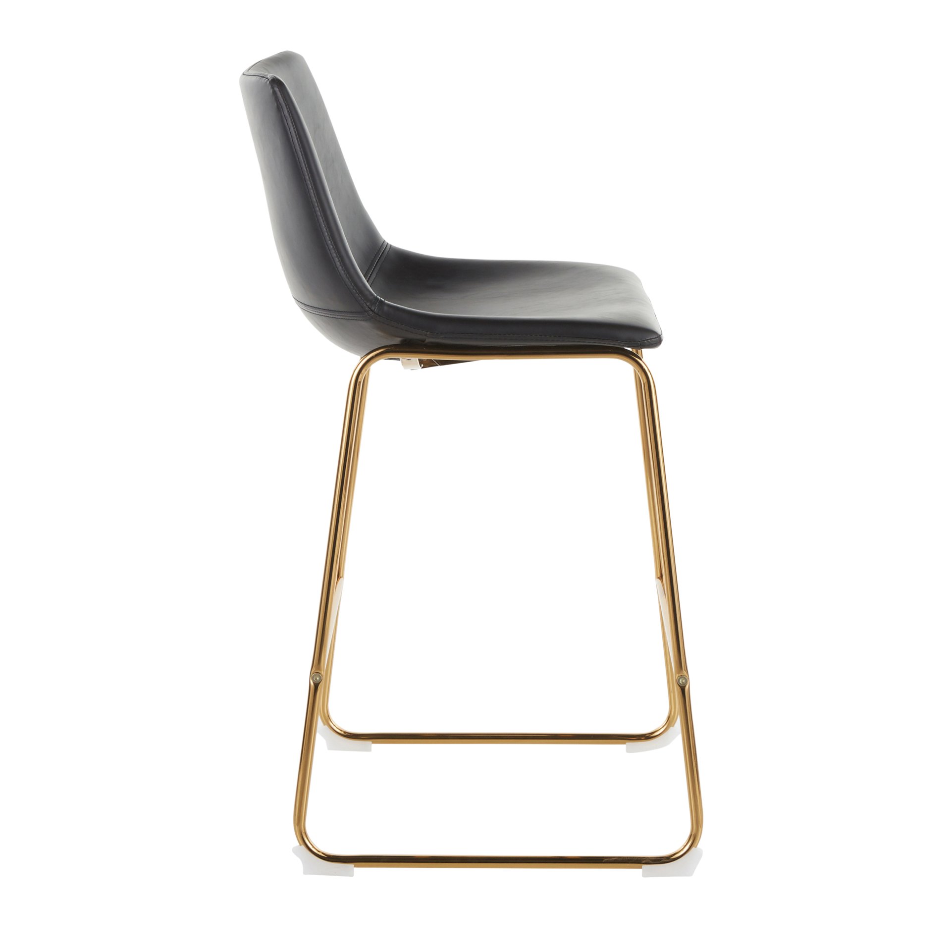 Duke - Contemporary Counter Stool (Set of 2) - Gold / Black - Image 3
