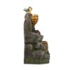Decorative Two Tiered Water Fountain With Woodland Animal Design, Outdoor Fountain With Light And Pump - Dark Gray - Image 3