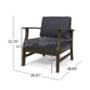 Enchanting Outdoor Club Chair With Slat Panel Design And Water Resistant Cushion - Dark Gray - Image 3