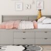 Full Size Daybed With Drawers And Shelves - Gray - Image 12