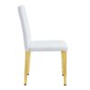 (Set of 4) Backrest Chairs With Gold Metal Legs A Perfect Match, Suitable For Minimalist And Contemporary Home Decor Styles - White / Gold - Image 11