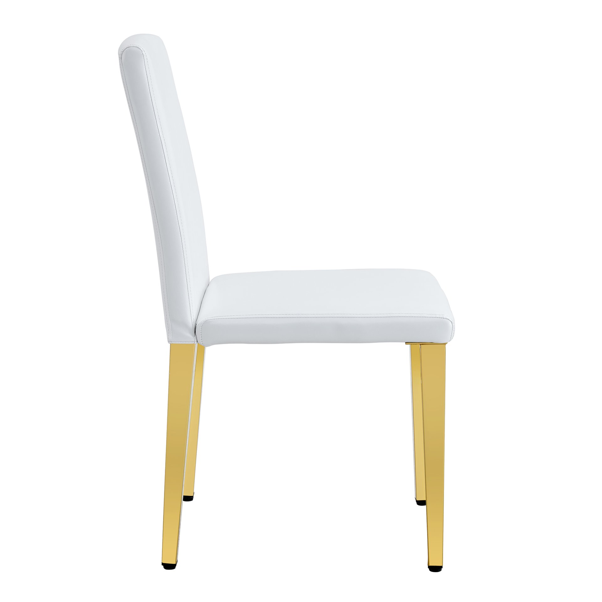 (Set of 4) Backrest Chairs With Gold Metal Legs A Perfect Match, Suitable For Minimalist And Contemporary Home Decor Styles - White / Gold - Image 11