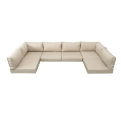 Outdoor Deep Seat Cushion Set For Patio Furniture, Polyester Replacement Pads - Beige