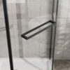 Neo Angle - Frameless Shower Door With White Acrylic Shower Base Combo - Matte Black - Image 6