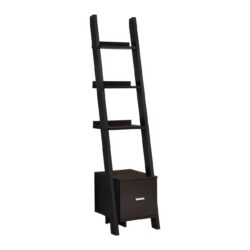 Bookshelf, Bookcase, Etagere, Corner, Ladder, For Office, Contemporary & Modern - Espresso
