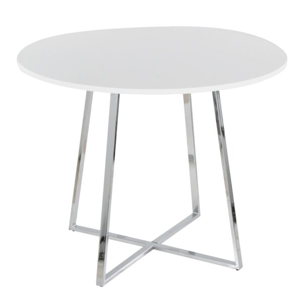 Cosmo - Canary Contemporary Dining Table - Chrome / White