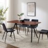 Contemporary V Leg Veneer Dining Table - Dark Walnut - Image 4