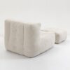 Fluffy Bean Bag Chair, Comfortable Bean Bag For Adults And Children, Super Soft Lazy Sofa Chair With Memory Foam And Ottoman, Indoor Modern Focus Bean Bag Chair For Living Room, Bedroom, Apartment - White - Image 14
