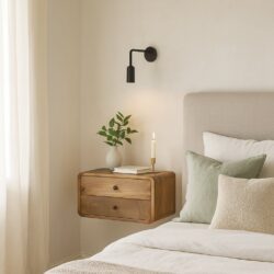 2 Drawer Floating Nightstand - Oak