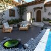 Stone Style Patio Deck Tiles Diy - Module Interlocking Decking Tiles Polypropylene 12" - Dark Gray - Image 2