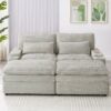 Loveseat Sofa Sectional Convertible With Storage And USB Ports - Gray - Image 5