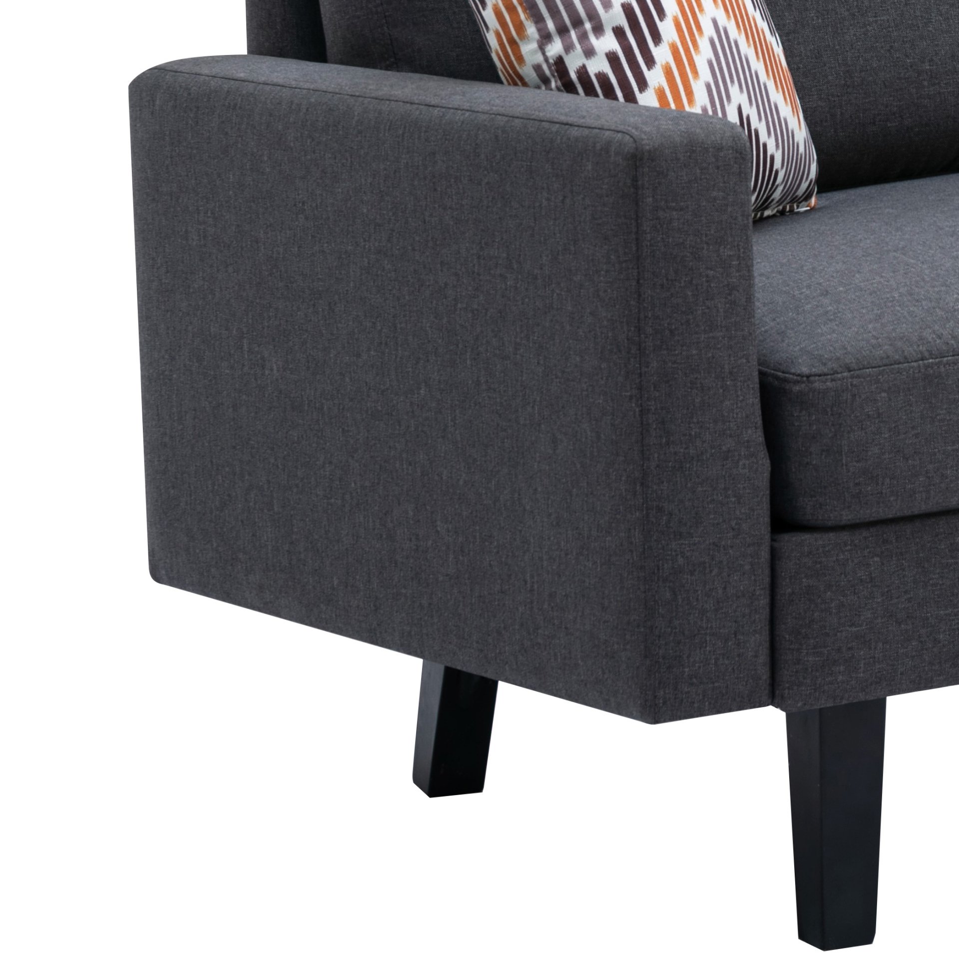 Bahamas - Sofa With 2 Throw Pillows - Dark Gray - Image 5