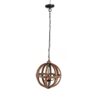 4 Light Wood Chandelier, Hanging Light Fixture With Adjustable Chain For Kitchen, Bulb Not Included - Brown - Image 2