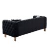 Chesterfield - Modern Tufted Velvet Living Room Sofa, 84.25''W Couch - Black - Image 4