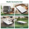 Twin Folding Bed With Memory Foam Mattress Portable Rollaway Bed Sturdy Metal Frame - Brushed Nickel - Image 5