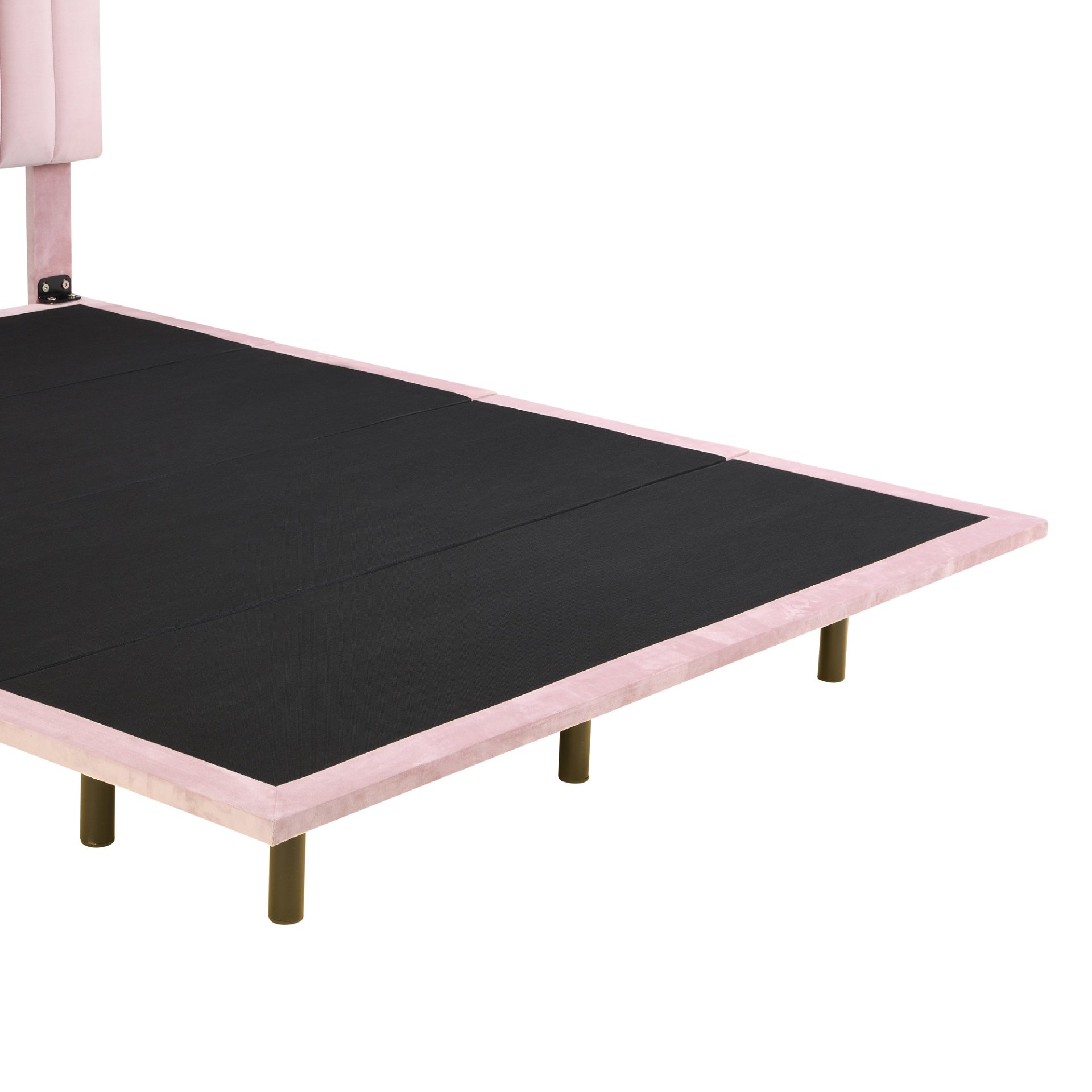 Queen Size Upholstered Bed With Sensor Light And Headboard, Floating Platform Bed - Pink - Image 8