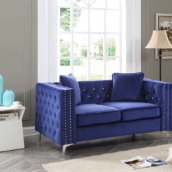 Chic Contemporary Loveseat - Blue