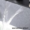 Modern Stainless Steel Waterfall Bathroom Sink Faucet With Single Handle Wall Mount - Matte Black - Image 6